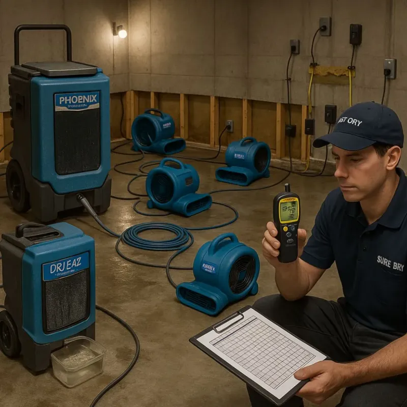 Structural Drying and Dehumidification process in New London, NH